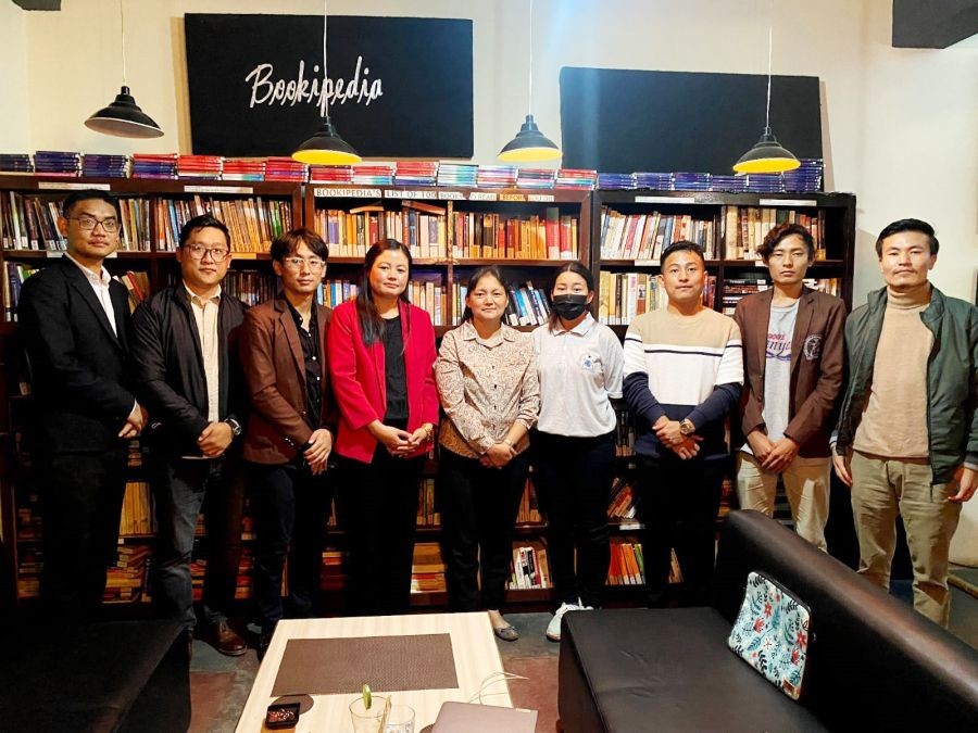 A section of the gathering during the Bookipedia web based library management system launch event held at Bookipedia Free Library in Urban Hub Café, Mokokchung on June 17. (Morung Photo)